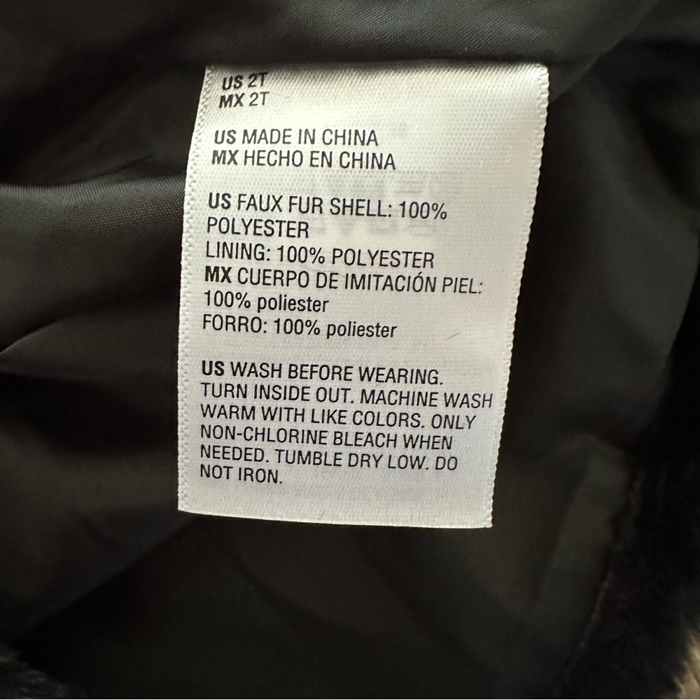 Macys Epic Threads Black Faux Fur Vest, Deep Black, Size 2T, NWT - Picture 6 of 6